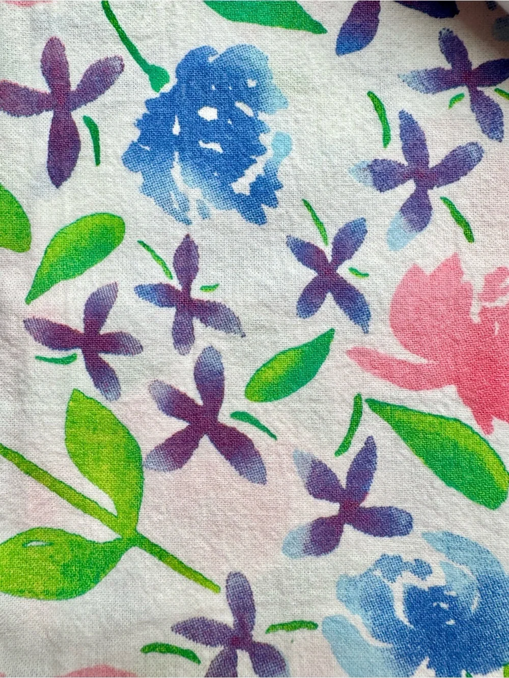 New Pink, Blue, Purple Flowers 100% Cotton Kitchen Towels Set of 2 - 24” x 15”